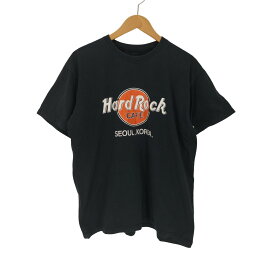 【中古】ハードロックカフェ Hard Rock Cafe SEOUL KOREA プリント S/S Tシャツ メンズ 表記無