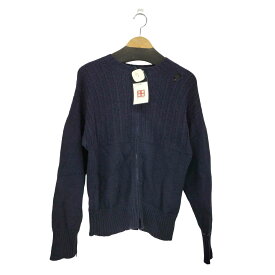 【中古】トゥームーン two moon 80s ジップアップ ダメージ加工 ニット カーディガン メンズ 38