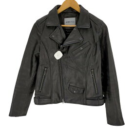 【中古】アヴィレックス AVIREX BELLE COW DOUBLE RIDERS JACKET カウ ダブル ライダース ジャケット 革ジャン レザー 牛革 レディース import：L