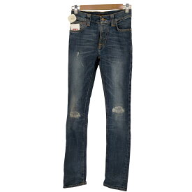 【中古】ヌーディージーンズ Nudie Jeans THIN FINN ダメージデニムパンツ メンズ W27L32