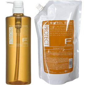 ☆【送料無料】 フィヨーレ FIOLE ／ Fプロテクト 【 ベーシック シャンプー 】 シャンプー 1000ml ポンプ リフィル　セット