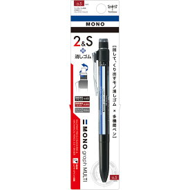 ☆トンボ Tombow／ 多機能ペン ／ モノグラフマルチ ／ モノカラー ／ 回して、くり出す『モノ消しゴム』 × 多機能ペン / 0.5mmボールペン黒・赤 、0.5mmシャープペンシル、5
