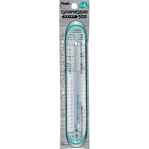 ☆ぺんてる Pentel/グラフギア500(パック入り) シルバー 0.4mm・HB XPG514