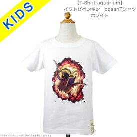 【T-Shirt aquarium】graviT　キッズoceanTシャツ　イワトビペンギン　ホワイト　110/130