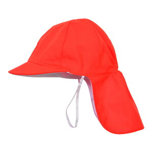 UVカット 日よけたれ付き鹿の子ニット赤白帽子 紅白帽子 カノコ 日よけフラップ付き 日よけカバー付き 小学生 小学校 中学生 中学校 大きめ 男の子 女の子 白/赤 54-61cm 525122 【HY】