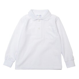 コットンブレンドスクールポロシャツ 子供 体操服 ポロシャツ 長袖 男の子 女の子 100 110 120 130 140 150 160 白/ホワイト 100-160cm 10000 【TA】