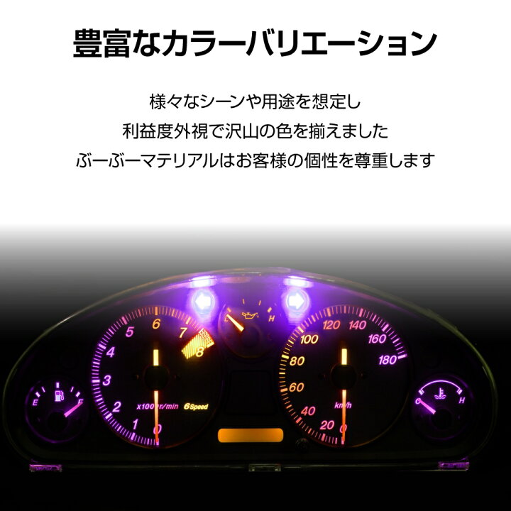 楽天市場 楽天スーパーsale 10 オフ T3 T4 2 T4 7 Led ホワイト ブルー ピンク メーター球 明るいパワーバルブ 12v 4個 全7色 ぶーぶーマテリアル ぶーぶーマテリアル