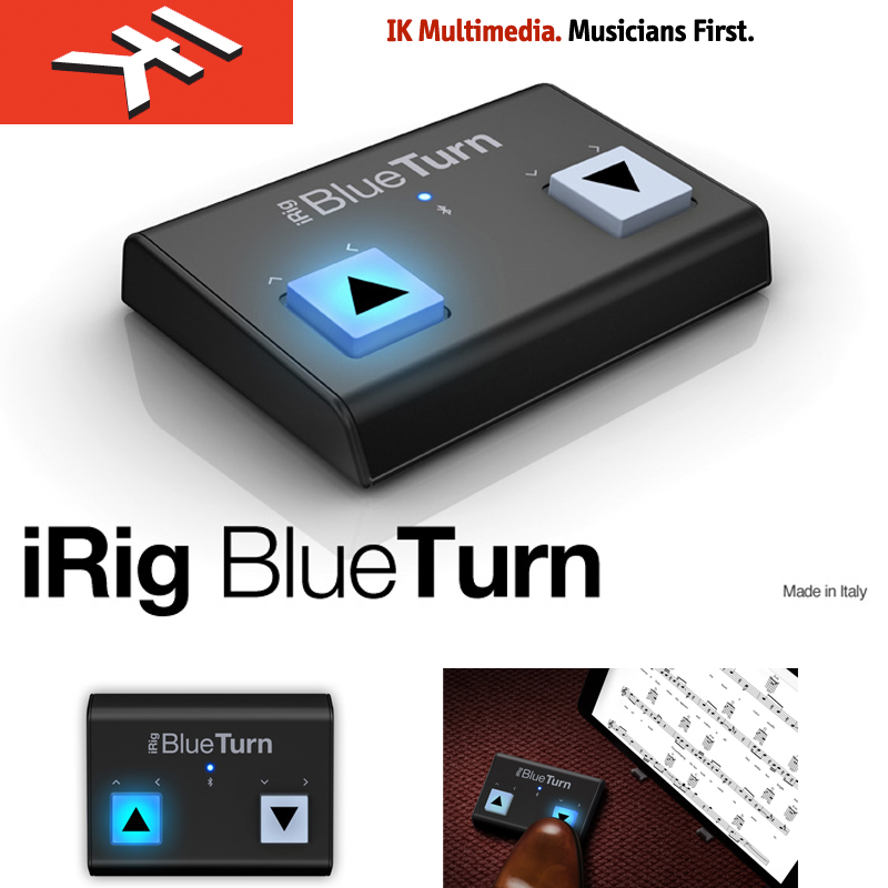 Bluetooth LE対応フット コントローラ2つのバックライト内蔵フット スイッチを装備単4電池2本で長時間の動作 IK MULTIMEDIA iRig BlueTurn iリグ 送料無料 お得セット 楽譜のページめくりやプレゼンテーションスライドの切り替えが可能なBluetooth対応フットペダル 高級品 IKマルチメディア ブルーターン