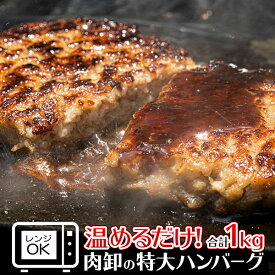 ハンバーグ 温めるだけ 冷凍 おかず 肉 牛肉 メガ盛り ビッグ ハンバーグ 200g × 5個セット 1kg