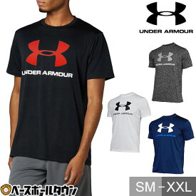 野球 Tシャツ メンズ アンダーアーマー UAテック ビッグロゴ ヒートギア 半袖 丸首 おしゃれ かっこいい ベースボールシャツ 吸汗速乾 抗菌防臭 1359132