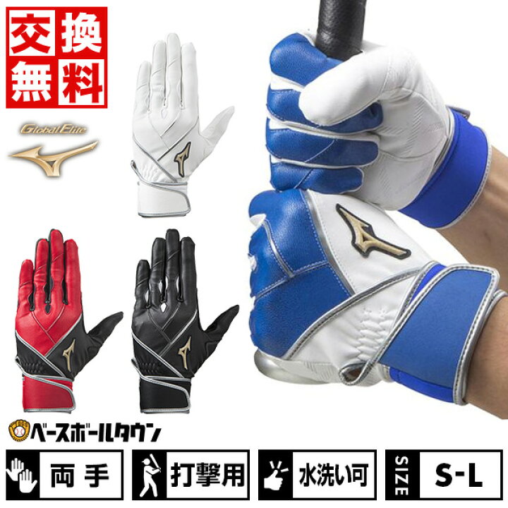 楽天市場】【交換往復送料無料】 野球 バッティンググローブ 白 両手  