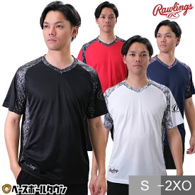 【在庫品限り】 野球 Tシャツ メンズ ローリングス コンバット08 ブリザードプラクティスTシャツ 半袖 ブリザード柄 丸首 おしゃれ かっこいい ベースボールシャツ AST13S04
