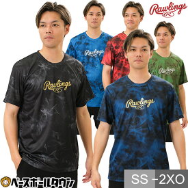 野球 Tシャツ メンズ 半袖 丸首 ローリングス ゴーストスモークグラフィック Tシャツ スポーツウェア おしゃれ かっこいい ベースボールシャツ 大人 AST14S02 2024年NEWモデル