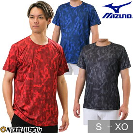 野球 グラフィックプリントTシャツ メンズ 半袖 ミズノ 丸首 Tシャツ ベーシャツ 練習着 MIZUNO 12JAAT59