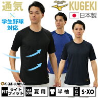 野球 アンダーシャツ 半袖 丸首 ゆったり ミズノプロ MIZUNO PRO バイオギア KUGEKI 空隙 高通気性 ドラ…
