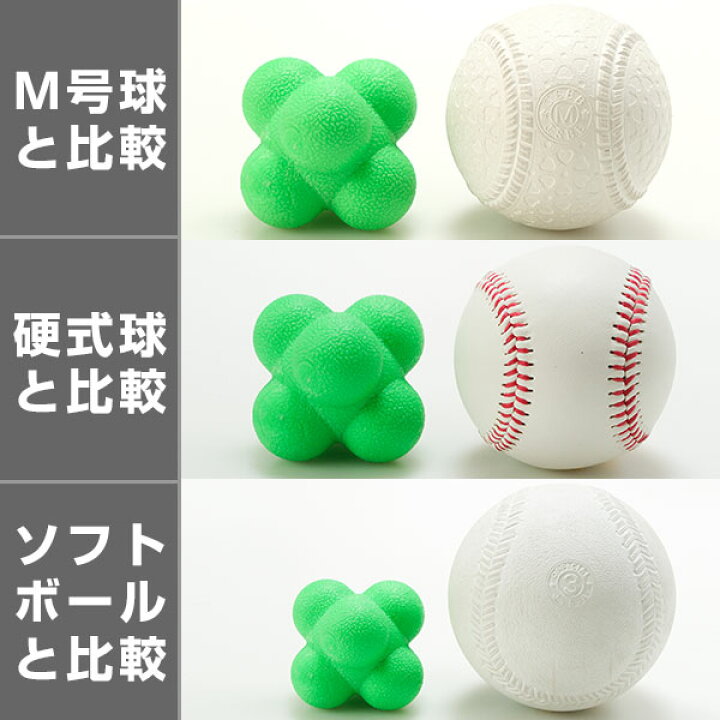 楽天市場】野球 練習 リアクションボール 3色・計6個セット 直径約6.5 