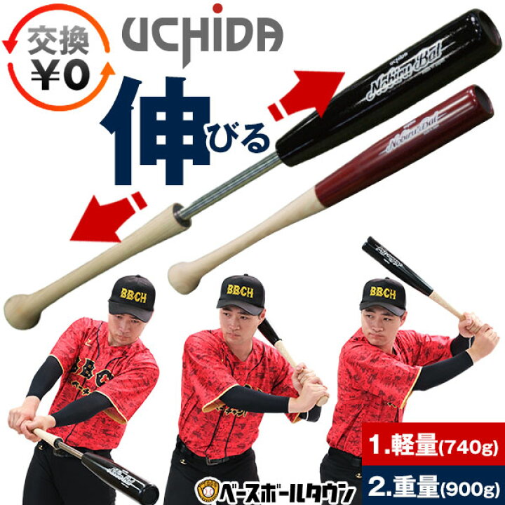 楽天市場】【交換往復送料無料】 ウチダ トレーニングバット 伸びる 
