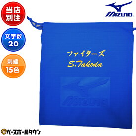 選べる2サイズ ミズノ MIZUNO デカ文字刺繍入り マルチ袋 ネーム刺繍代金込み 野球 ソフトボール グラブ袋やシューズ袋としても 名入れ 名前入れ ネーム加工 ネーム入り 部活 クラブ活動 オリジナル カスタマイズ カスタム チーム 卒業記念品 卒団記念品 加工可能(N)