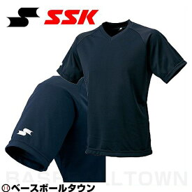 野球 Tシャツ メンズ SSK 半袖 Vネック おしゃれ かっこいい ベースボールシャツ 吸汗速乾 日本製 BT2260-90 メール便可