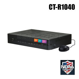 防犯カメラ H.265 8MP 4K対応 AHD/HD-TVI/CVBS 4chデジタルレコーダー（HDD1〜8TB選択）【CT-R1040】