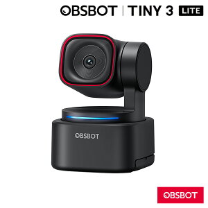 �yOBSBOT Tiny 3 Lite�zAI���� PTZ 4K ��ԃI�[�f�B�I �E�F�u�J���� �Q�[�����C�u�z�M �I�����C����c �v���[���Ɂi�ԕi�s�j