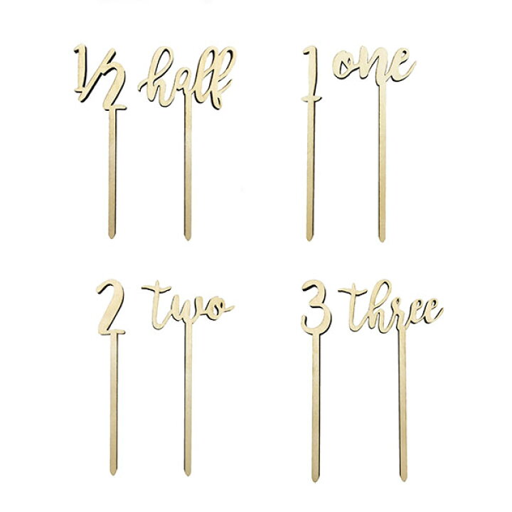 楽天市場 木製 ケーキトッパー 2点セット ハーフバースデー 1歳誕生日 2歳誕生日 3歳誕生日 バースデーパーティー フォトプロップス Cake Topper 誕生日ケーキ basics 海外インテリア 子供服