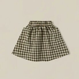 【送料無料】Olive Gingham Tutti Skirt (1-2y/2-3y) by organic zoo OZSS23 オーガニックズー 海外子供服 海外ベビー服 オーガニックコットン ベビー服