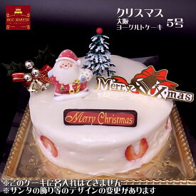 クリスマスケーキ 5号 大阪 ヨーグルト / 15cm ヨーグルトケーキ 2023年　 予約 クリスマス ケーキ お取り寄せ 子供 人気 サンタ 飾り 冷凍 ギフト サイズ プレゼント スイーツ お菓子 フルーツケーキ