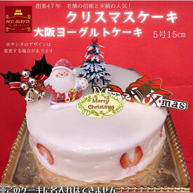 クリスマスケーキ 5号 大阪 ヨーグルト / 15cm ヨーグルトケーキ 2024 予約 送料無料 クリスマス ケーキ お取り寄せ 子供 人気 サンタ 飾り 冷凍 ギフト サイズ プレゼント スイーツ お菓子 フルーツケーキ