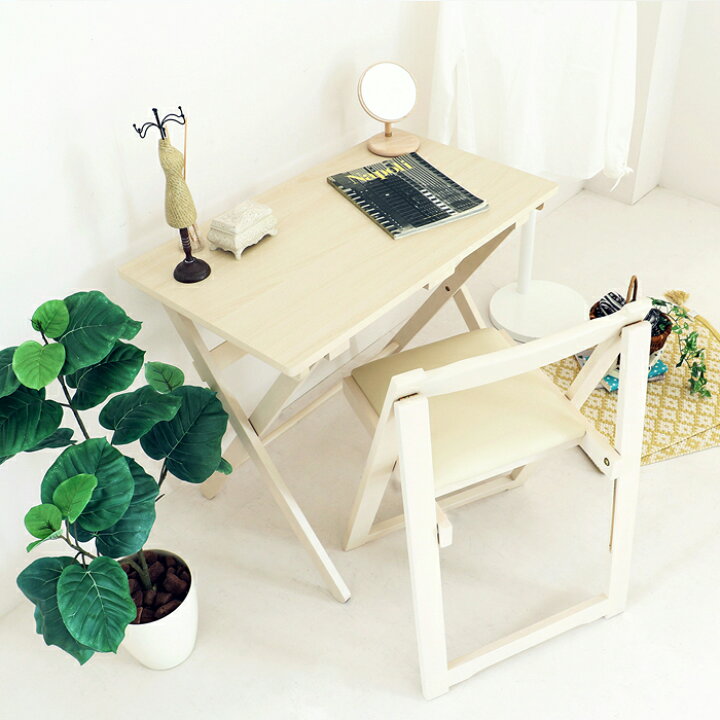 楽天市場】デスク＆チェアセット 横幅80cm 折りたたみ 完成品 机 イス 