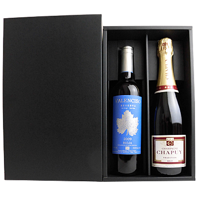 大切な方へのプレゼントに シャンパン ワイン兼用化粧箱 ワインボックス 付与 【人気商品！】 2本用 K-939 WZ46 4904339509950 ワインBOX 19001 ギフト箱