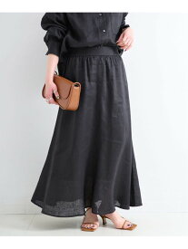 《予約》《S/Mサイズ展開》手洗い可 / フレンチリネンギャザースカート B.C STOCK ベーセーストック スカート ロング・マキシスカート ブラック ブルー ブラウン【先行予約】*【送料無料】[Rakuten Fashion]