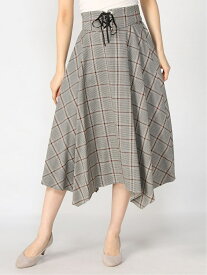 (W)Re.Re.イレギュラーヘム チェックスカート B.C STOCK ベーセーストック スカート ロング・マキシスカート ベージュ【送料無料】[Rakuten Fashion]