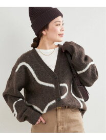 【SALE／50%OFF】手洗い可 / 柄ニットカーディガン B.C STOCK ベーセーストック トップス カーディガン ブラウン ホワイト ブルー【RBA_E】[Rakuten Fashion]