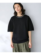 【リバーシブル】ANTS & ELEPHANTS 2TONE SWEATLIKE ハーフスリーブニット B.C STOCK ベーセーストック …