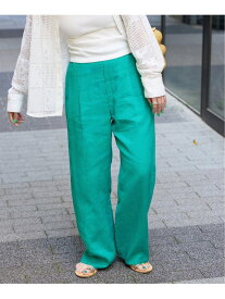《追加4》手洗い可 / フレンチリネンストレートパンツ B.C STOCK ベーセーストック パンツ その他のパンツ グリーン ピンク ベージュ カーキグリーン ネイビー ブラック【送料無料】[Rakuten Fashion]