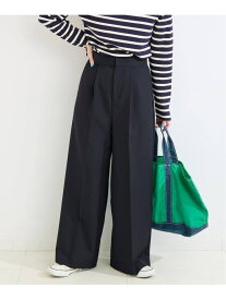 手洗い可 / ワイドストレートセンタープレスパンツ B.C STOCK ベーセーストック パンツ スラックス・ドレスパンツ ベージュ ネイビー【送料無料】[Rakuten Fashion]