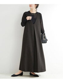 手洗い可 / フレアージャンスカ B.C STOCK ベーセーストック ワンピース・ドレス ワンピース ブラウン グレー【送料無料】[Rakuten Fashion]