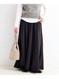 手洗い可 / スエードフレアスカート B.C STOCK ベーセーストック スカート ロング・マキシスカート ブラック ブラウン【送料無料】[Rakuten Fashion]