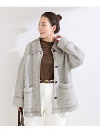 【SALE／50%OFF】《Sサイズ展開》手洗い可 / ツイード調パイルニットジャケット2 B.C STOCK ベーセーストック トップス カーディガン ブラック ベージュ【RBA_E】【送料無料】[Rakuten Fashion]