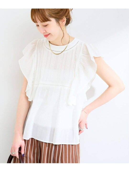 B.C STOCK フリル袖ブラウス ホワイト 楽天市場】【SALE／25%OFF 