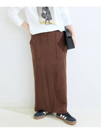【SALE／50%OFF】手洗い可 / ポリエステルスエードIラインスカート B.C STOCK ベーセーストック スカート ロング・マキシスカート ブラウン【RBA_E】[Rakuten Fashion]