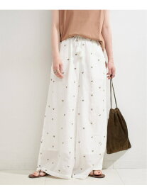 【SALE／50%OFF】【WEB限定】手洗い可 / フラワー刺繍ギャザーパンツ B.C STOCK ベーセーストック パンツ その他のパンツ ネイビー ホワイト ブラウン【RBA_E】【送料無料】[Rakuten Fashion]