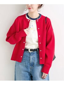 ウォッシャブル / 接結ニットカーディガン B.C STOCK ベーセーストック トップス カーディガン レッド グレー ホワイト【送料無料】[Rakuten Fashion]