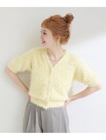 【SALE／50%OFF】シャギーハーフスリーブニットカーディガン B.C STOCK ベーセーストック トップス カーディガン ブラウン ブルー イエロー【RBA_E】[Rakuten Fashion]