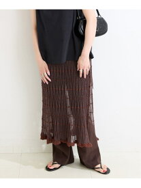 【SALE／50%OFF】《2点セット》カットフレアパンツ/ニットシアースカートレイヤード B.C STOCK ベーセーストック パンツ その他のパンツ ブラック ブラウン【RBA_E】【送料無料】[Rakuten Fashion]