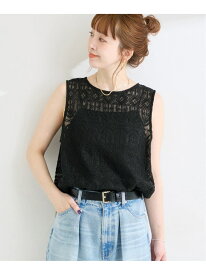 【WEB限定】手洗い可 / 総レースノースリーブブラウス B.C STOCK ベーセーストック トップス シャツ・ブラウス ブラック ベージュ【送料無料】[Rakuten Fashion]