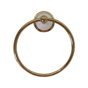 タオルリング おしゃれ 綺麗 リフォーム DIY 交換 タオル掛け 陶器 ゴールド(金) 幅17.8cm INK-08010061H