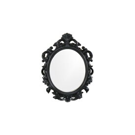 鏡 ミラー おしゃれ 綺麗 リフォーム DIY 交換 デコラティブ フレーム ブラック ヴィクトリアン 幅70×高93cm INK-0701014H