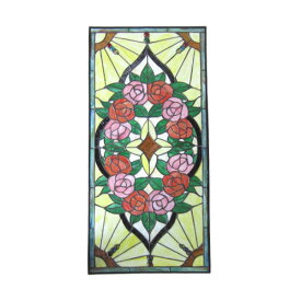 ステンドグラス おしゃれ 綺麗 リフォーム DIY 交換 窓枠 ドア パネル アイアン 幅42.5cm INK-1103013H